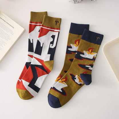 Rufia - 4 Pairs Zodiac Sign Socks