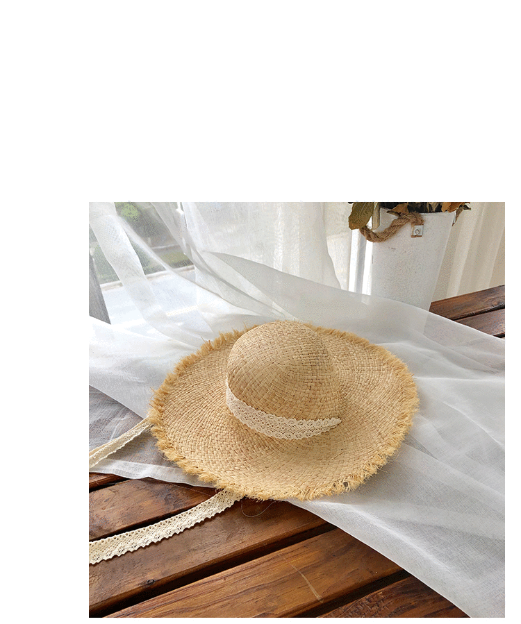 Handmade Hat Women Summer Small Fresh Fold Woven Straw Hat Beach Big Brim Sunscreen Sun Hat