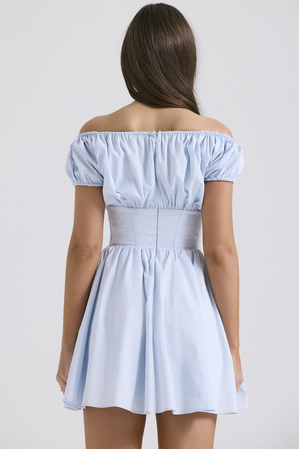 Cute Bubble Sleeves Square Neck Mini Dress