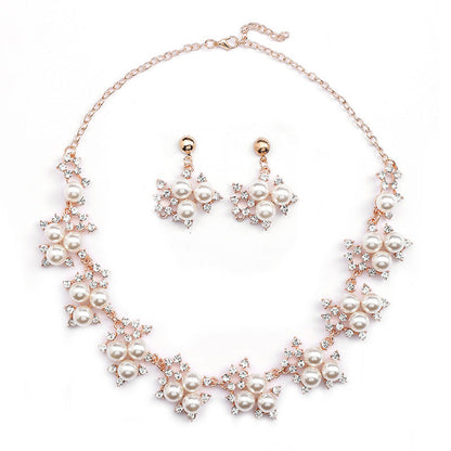 Elegant Pearl Necklace Set for Women - Gold Alloy Bridal Accessories