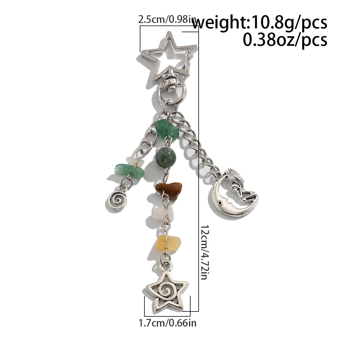 Colorful Stone Tassel Keychain Bag Charms