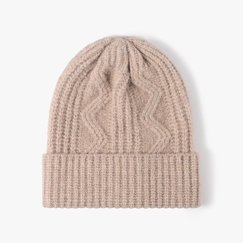 Winter Thick Wool Thermal Cable Knit Beanie