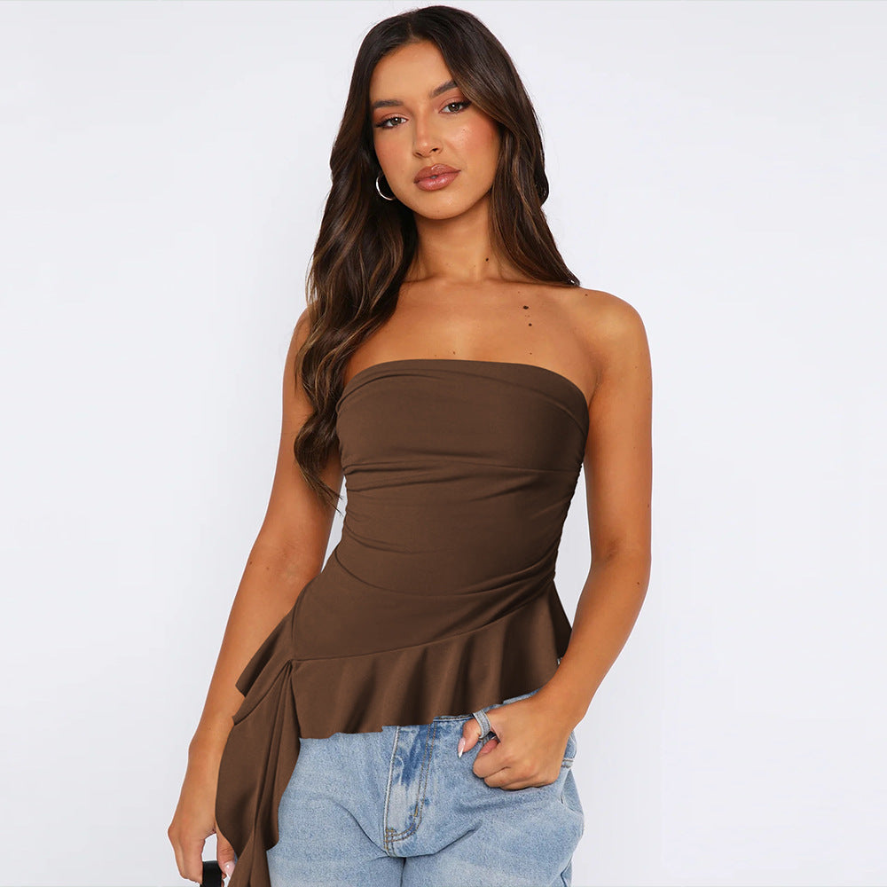 Y2K Slim Fit Fringe Crop Top for Women