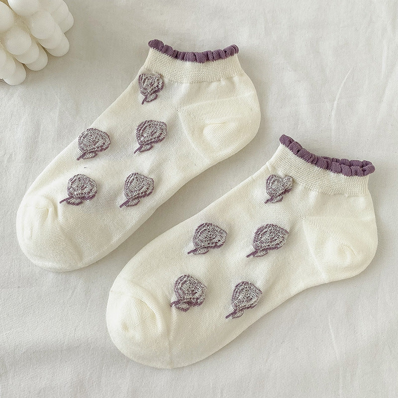Rufla - Summer Blossom Pattern Low-Cut Socks