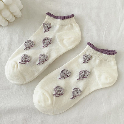 Rufla - Summer Blossom Pattern Low-Cut Socks