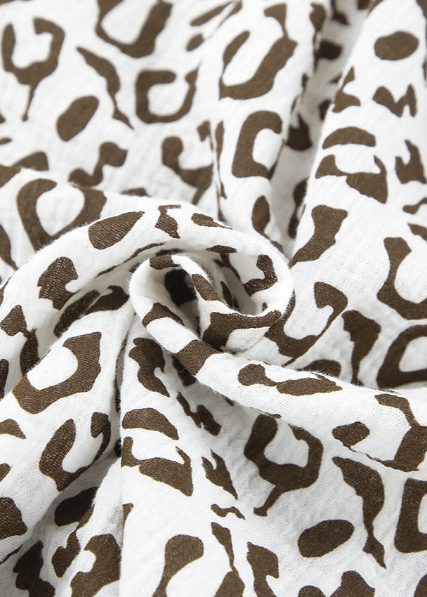 Animal Print Lounge Set In Soft Brown Fabric