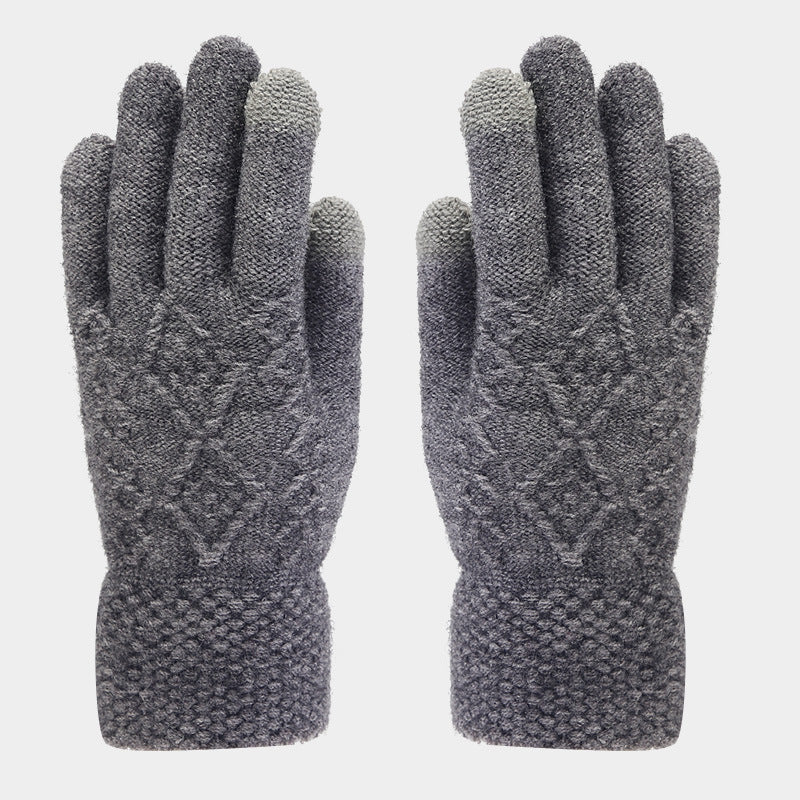 Winter Cable Knit Thermal Scarf Hat Gloves Sets
