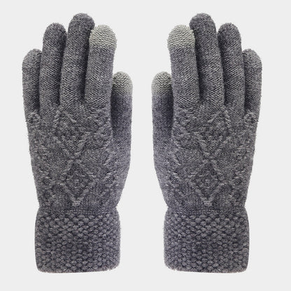Winter Cable Knit Thermal Scarf Hat Gloves Sets
