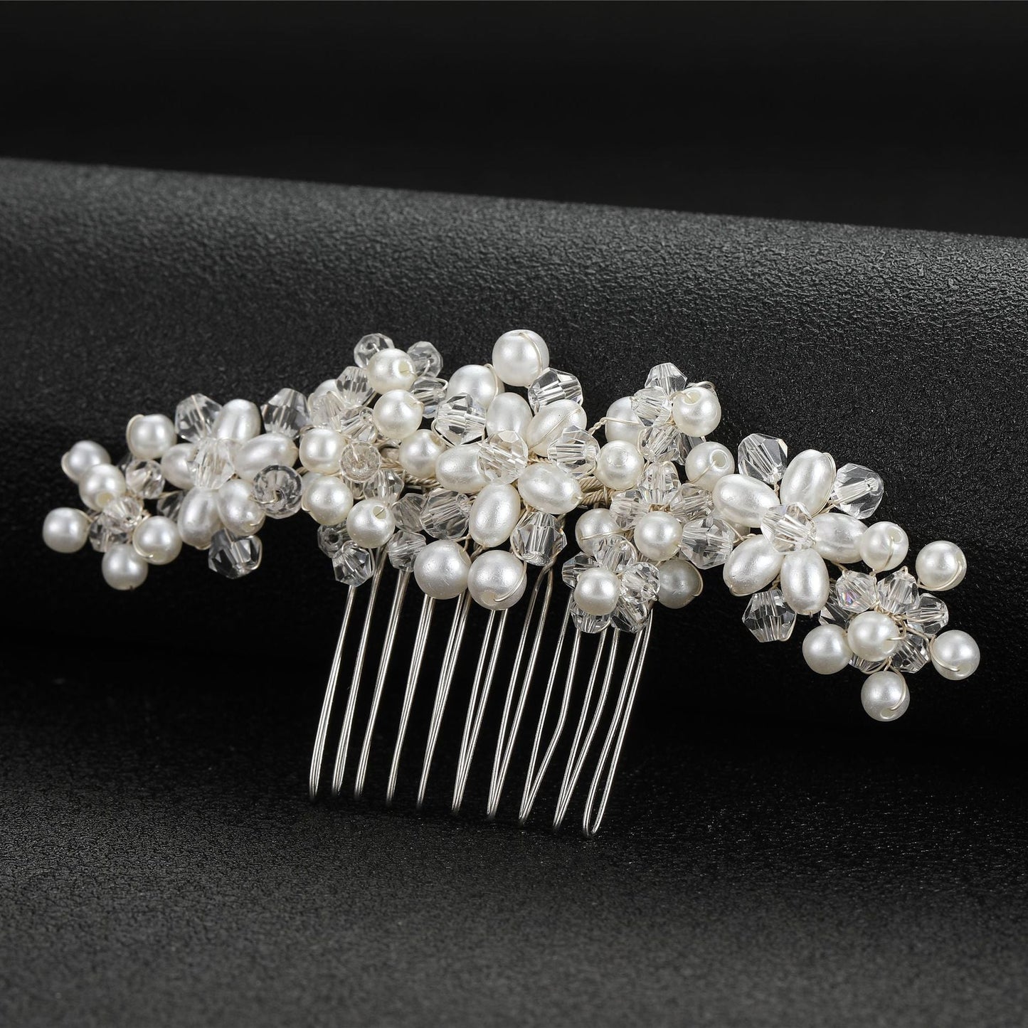 Bridal Wedding Hair Accessories Handcrafted Pearl Crystal Hair Comb