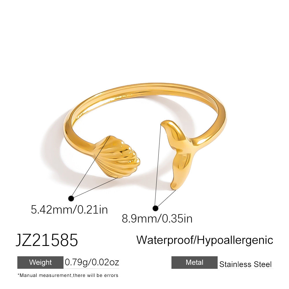SUMMLY Star-Shaped Adjustable Titanium Steel Ring Stylish Jewelry
