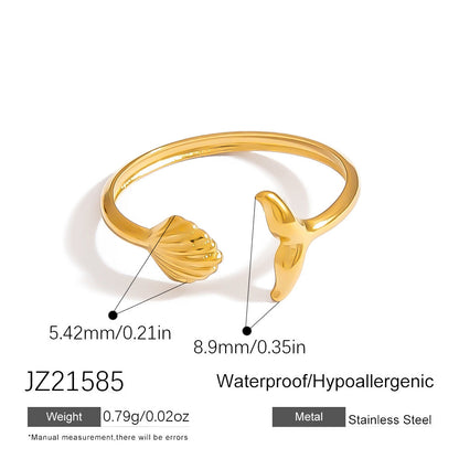 SUMMLY Star-Shaped Adjustable Titanium Steel Ring Stylish Jewelry