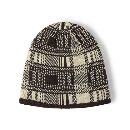Trendy Striped Color Block Warm Knit Beanie Hat