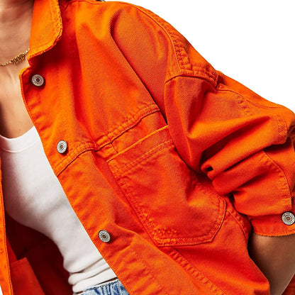 Trendy Loose Solid Color Denim Jacket