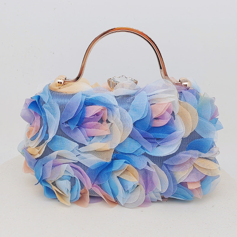 White Floral Evening Bag Elegant Bridal Purse for Parties