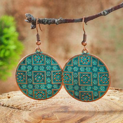 Bohemian Leaf Drop Earrings Vintage Alloy Jewelry