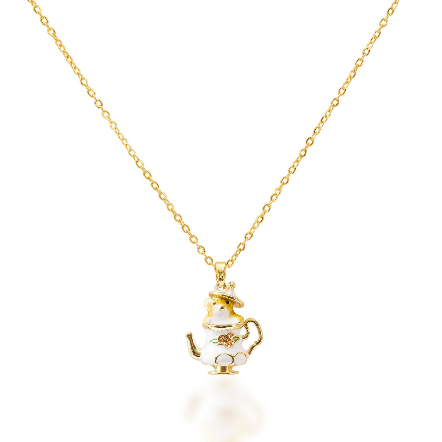 Fashionable Enamel Cartoon Teacup Necklace For Women