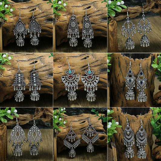 Fashionable Bohemian Long Earrings with Geometric Design