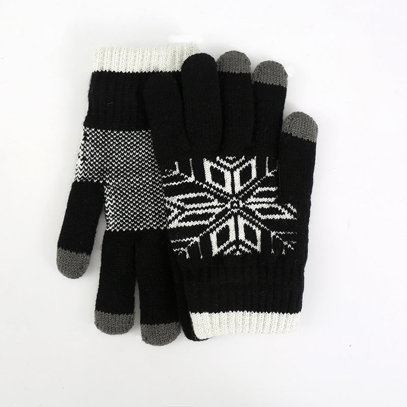 Men's Touchscreen Knitted Gloves Warm Thickened Winter Sports Gloves