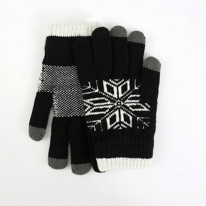 Men's Touchscreen Knitted Gloves Warm Thickened Winter Sports Gloves
