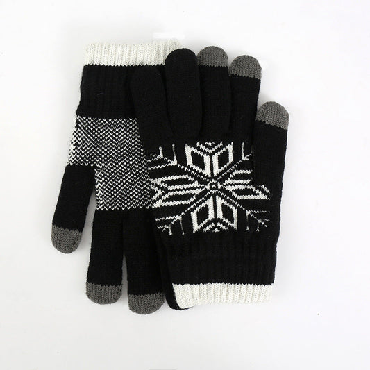 Men's Touchscreen Knitted Gloves Warm Thickened Winter Sports Gloves