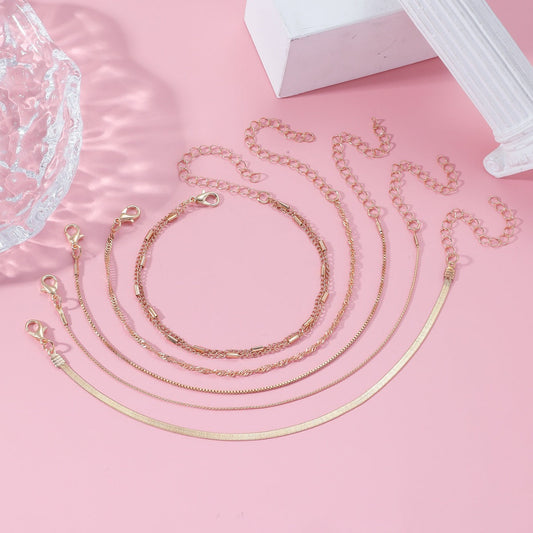 Simple Twist  Anklet Set