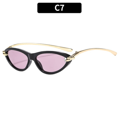 Cat Eye UV400 Sunglasses with Metal Chain Legs