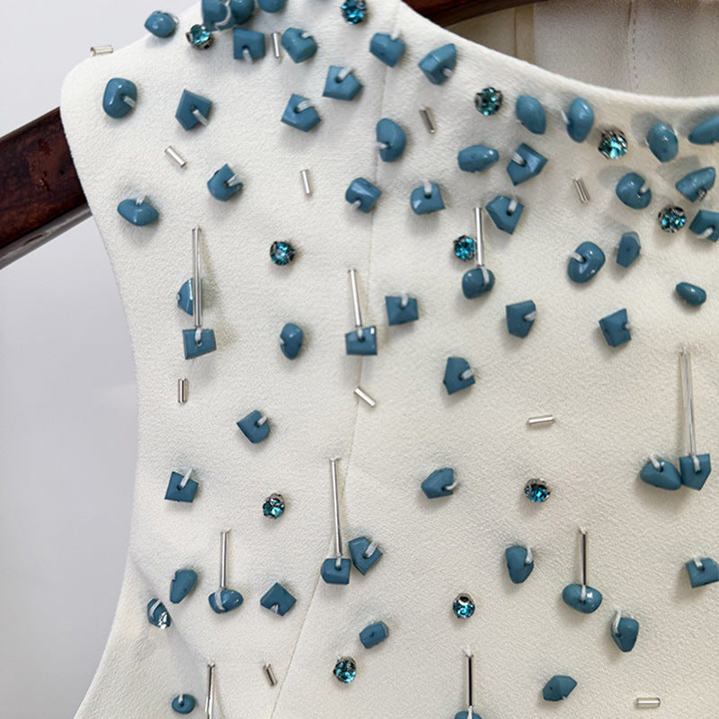 Beaded Tank Top & Split Skirt Set