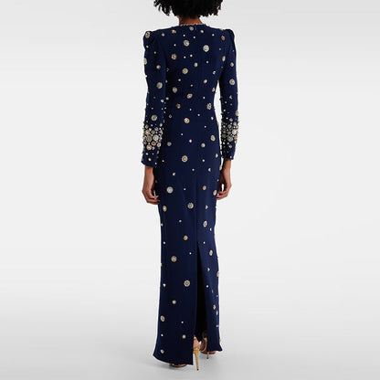 Casual Long Dress Elegant Fit With Embellishments