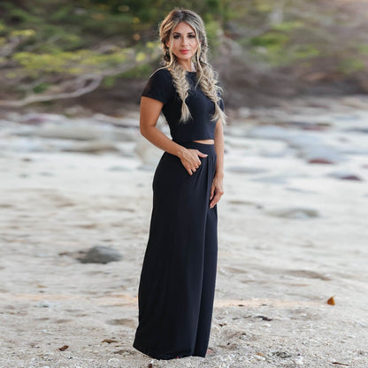 Fashion Suit Short-Sleeved T-Shirt+Trousers Two-Piece