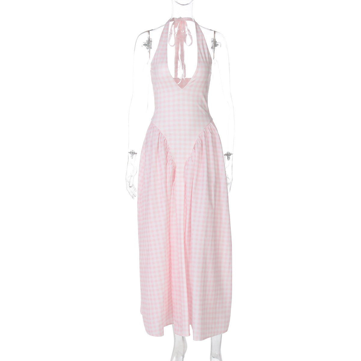 Deep V Lace Hollow-Out Maxi Dress Elegant Casual Dress