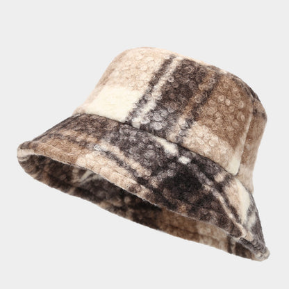 Vintage Fuzzy Plush Thick Warm Bucket Hat