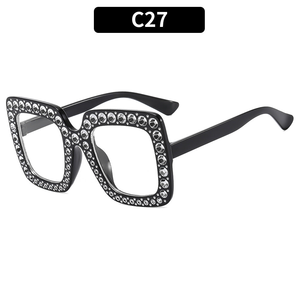 Colorful Disco Party Diamond Frame Sunglasses Retro Style