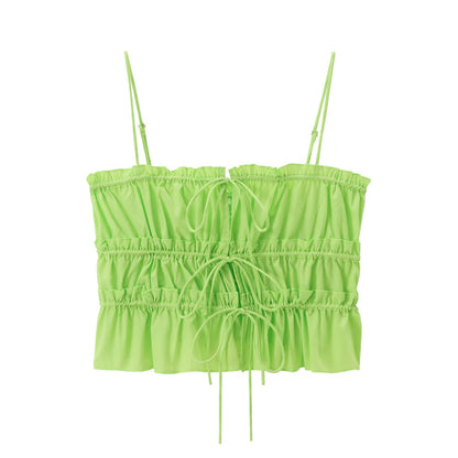 Simple Bowknot Spaghetti Strap Crop Top