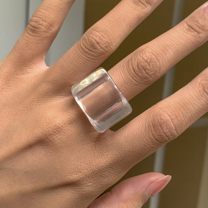 Colorful Acrylic Geometric Resin Rings Stylish Casual Accessories