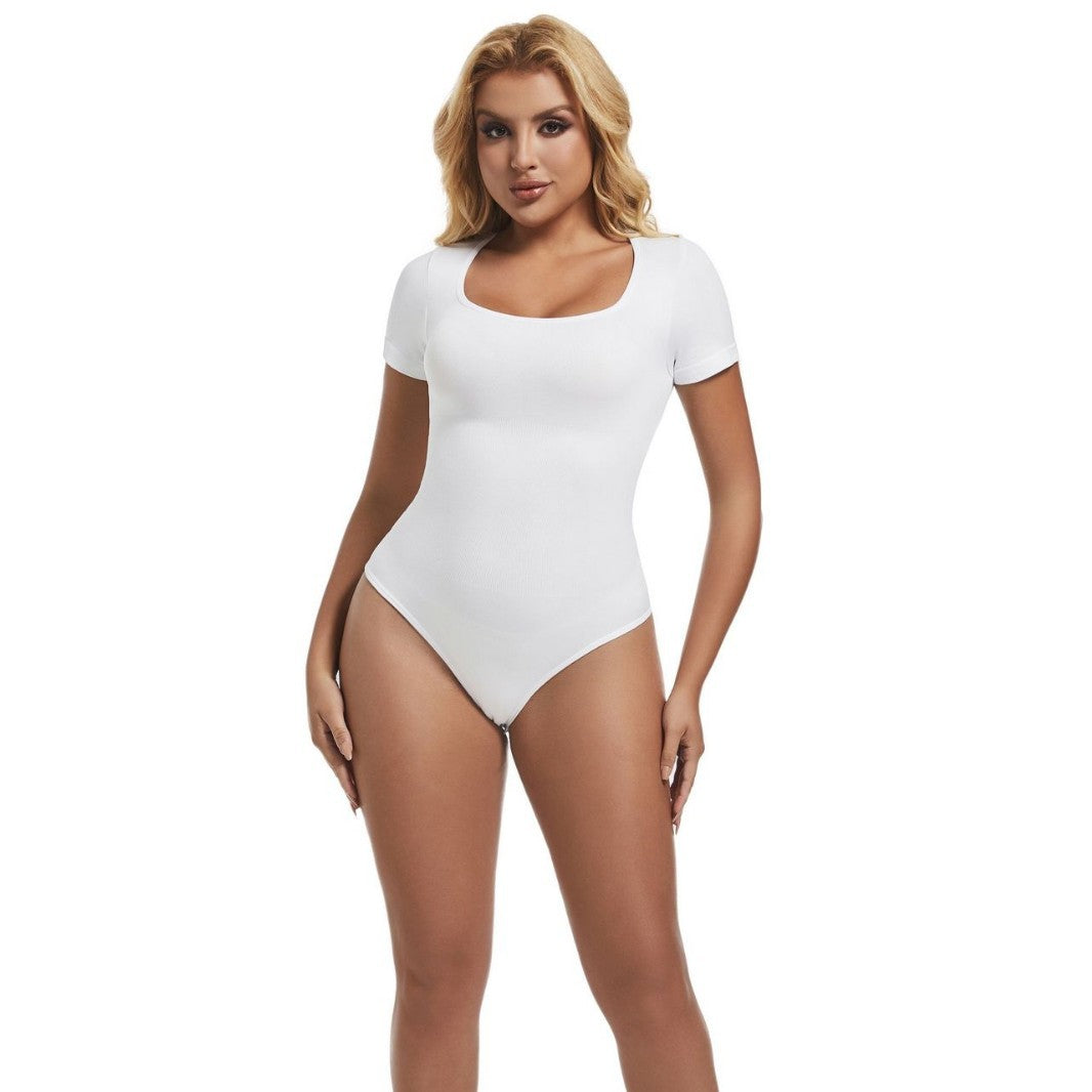 Form-Fitting Seamless Short Sleeve Bodysuit For Women