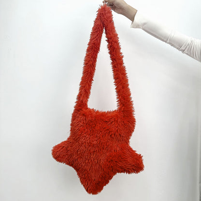 Furry Large Capacity Star-shaped Shoulder Bag