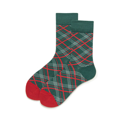 Winter Cute Print Christmas Cotton Crew Socks
