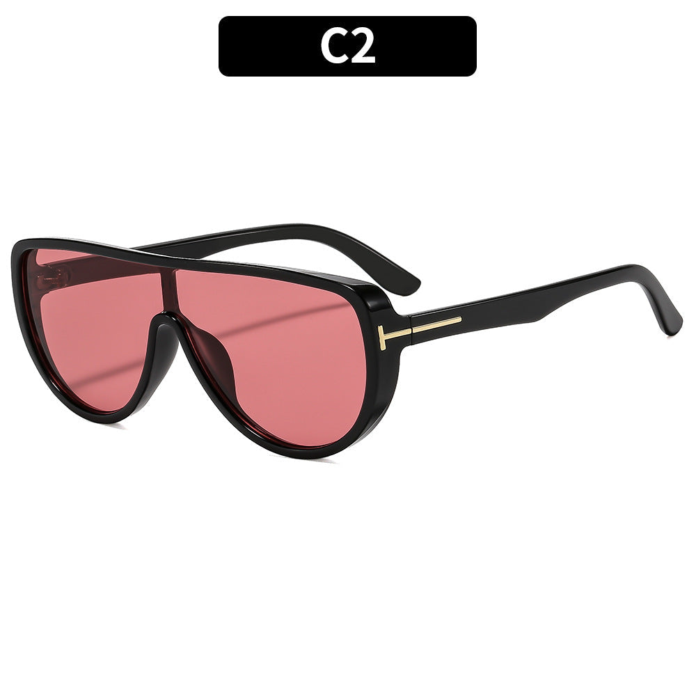 Trendy Oversized Sunglasses Stylish Oval Frame Sun Protection