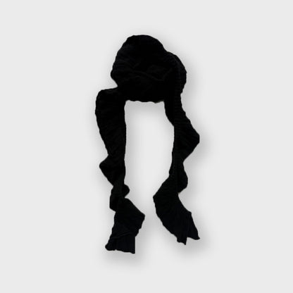 Y2K Style Ruffled Wool Blend Knit Scarf for Women