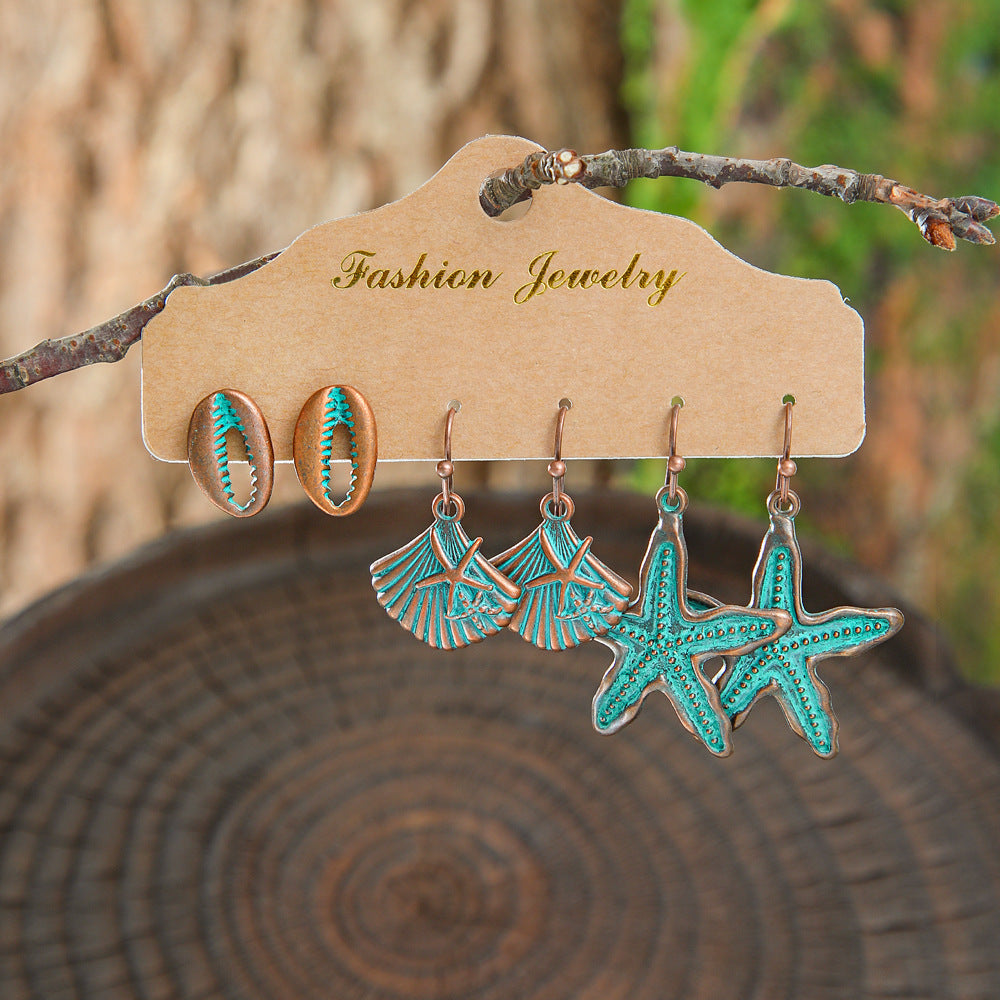 Vintage Geometric Hollow Earrings Alloy Holiday Style