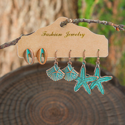 Vintage Geometric Hollow Earrings Alloy Holiday Style