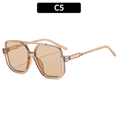Y2K Trendy Half-Frame Sunglasses with UV Protection