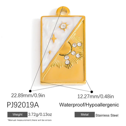 Stainless Steel Tarot Card Pendant Ocean Series Handmade DIY Jewelry Accessories