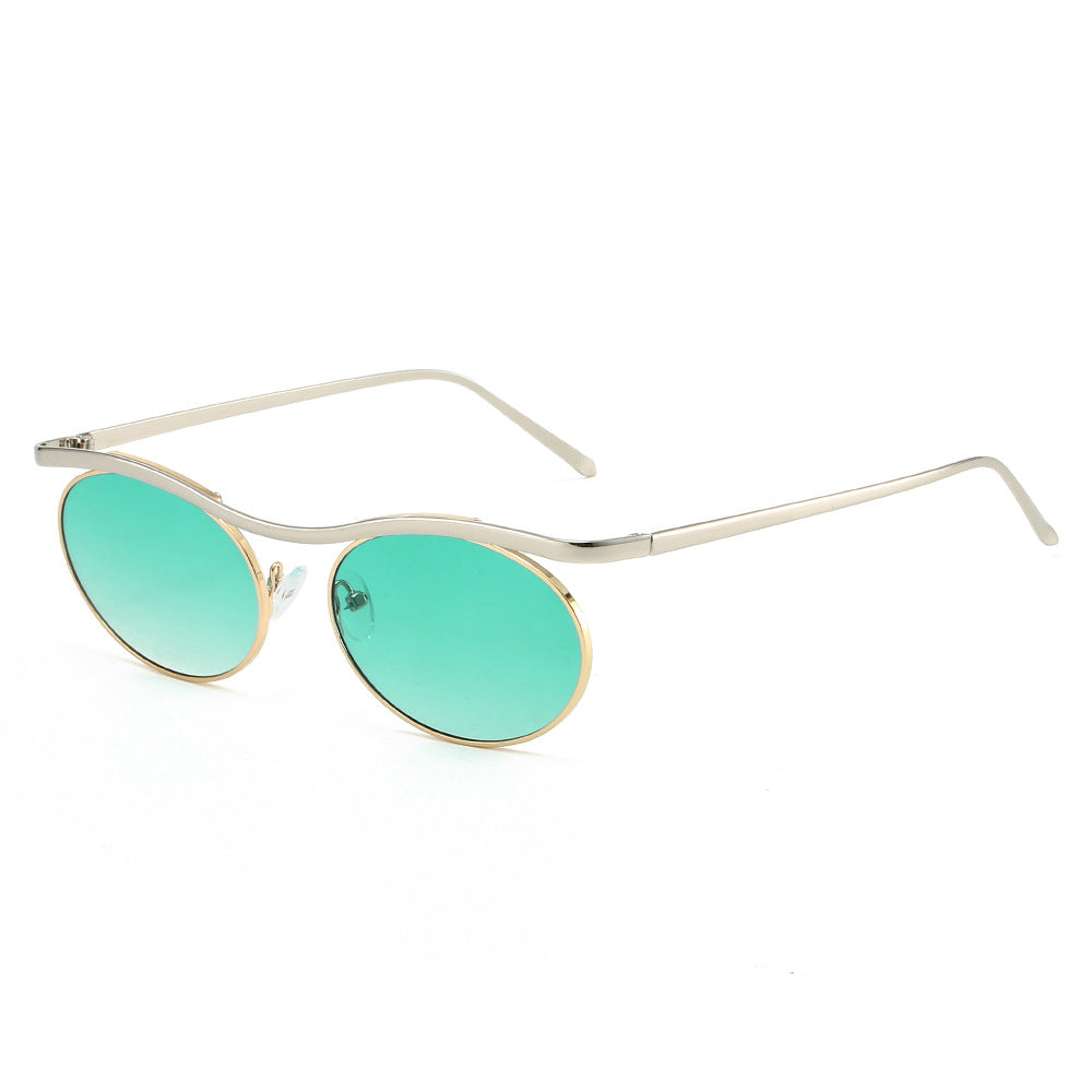 Gothic Steampunk Vampire Mirrored Round Metal Sunglasses