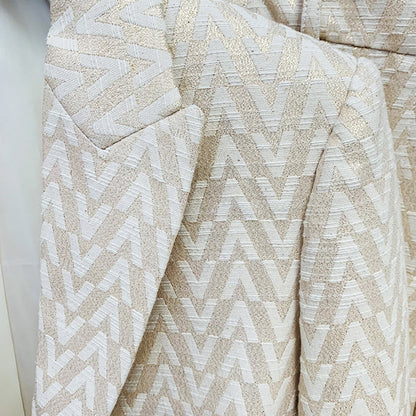 Elegant Jacquard Blazer And Trousers Set For Events