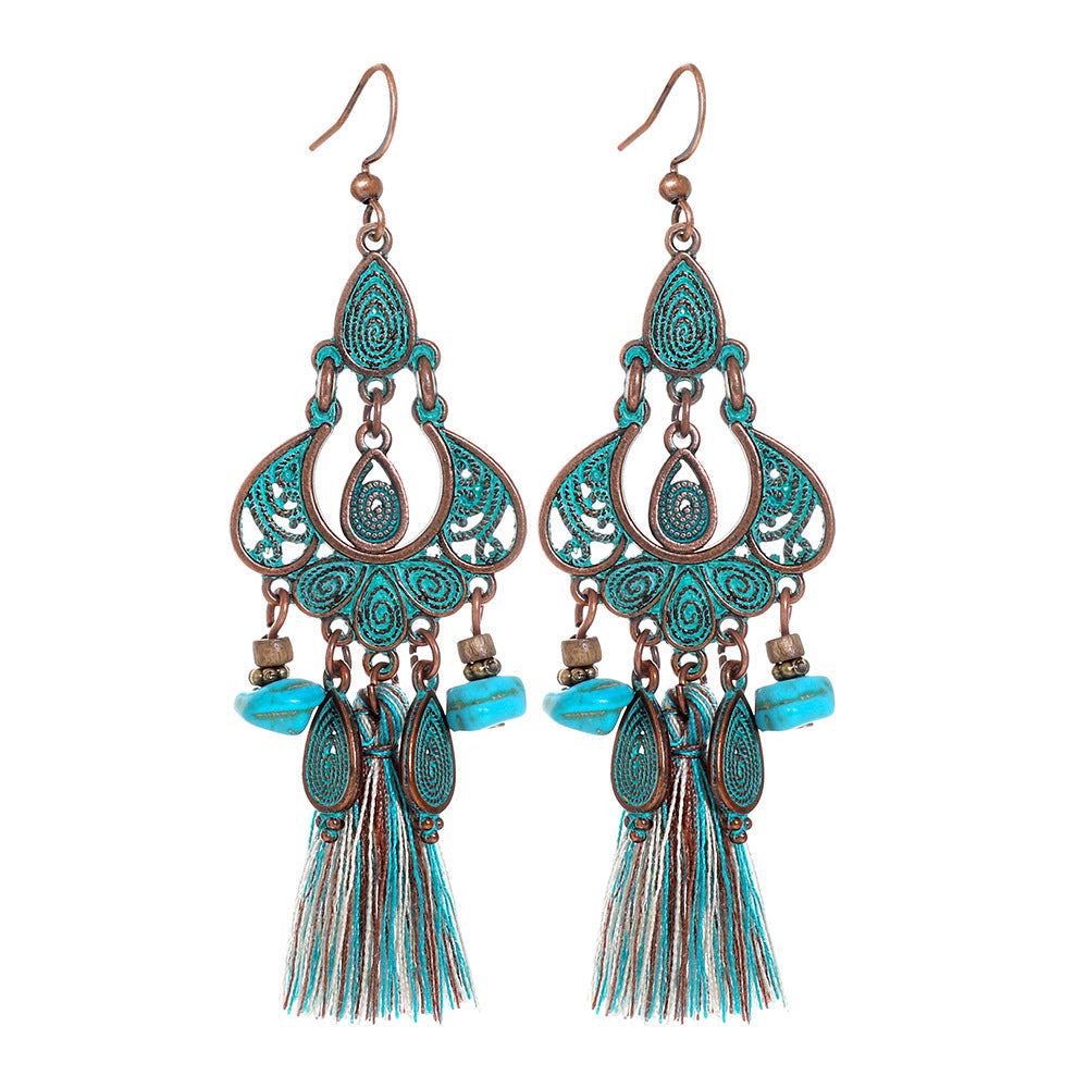 Vintage Metal Tassel Earrings Creative Bohemian Jewelry
