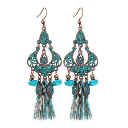 Vintage Metal Tassel Earrings Creative Bohemian Jewelry