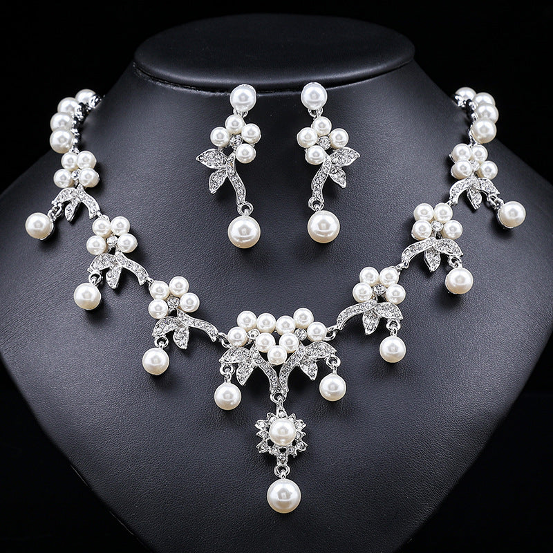 Branch Shaped Pearl Necklace Set Vintage Ethnic Jewelry