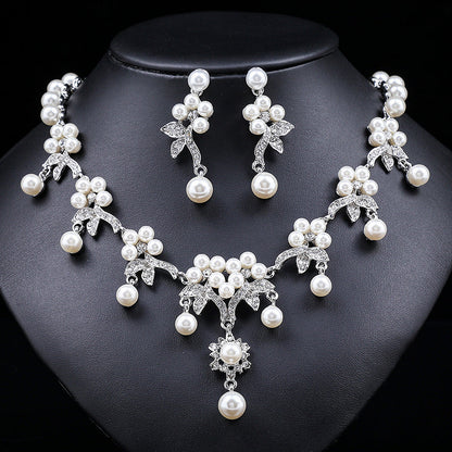 Branch Shaped Pearl Necklace Set Vintage Ethnic Jewelry