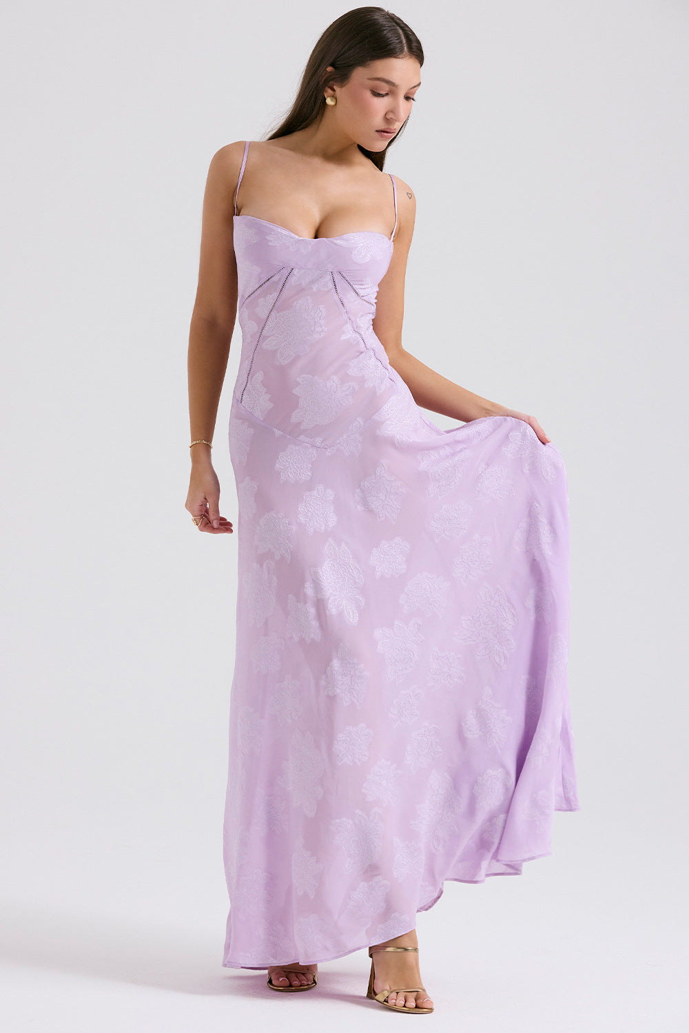 Backless String Tie Lace Sexy Long Dress